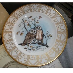 8 Boehm Owl plates NEW IN BOX porcelain decorative plates, NEVER Hung collectors